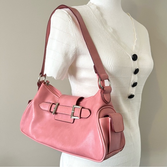 Pink Buckle Detail Shoulder Bag - Picture 2 of 4